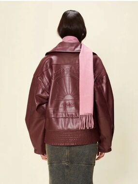 House of Sunny Red maroon burgundy leather jacket Hybrid
Leather Jacket
